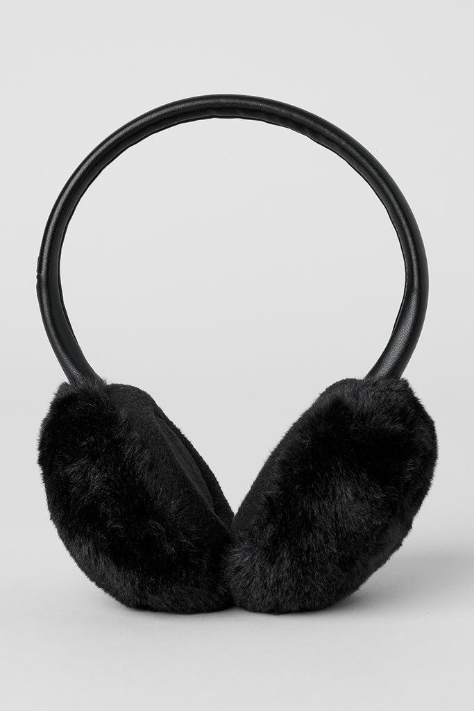 Faux Fur Ear Muff - Black