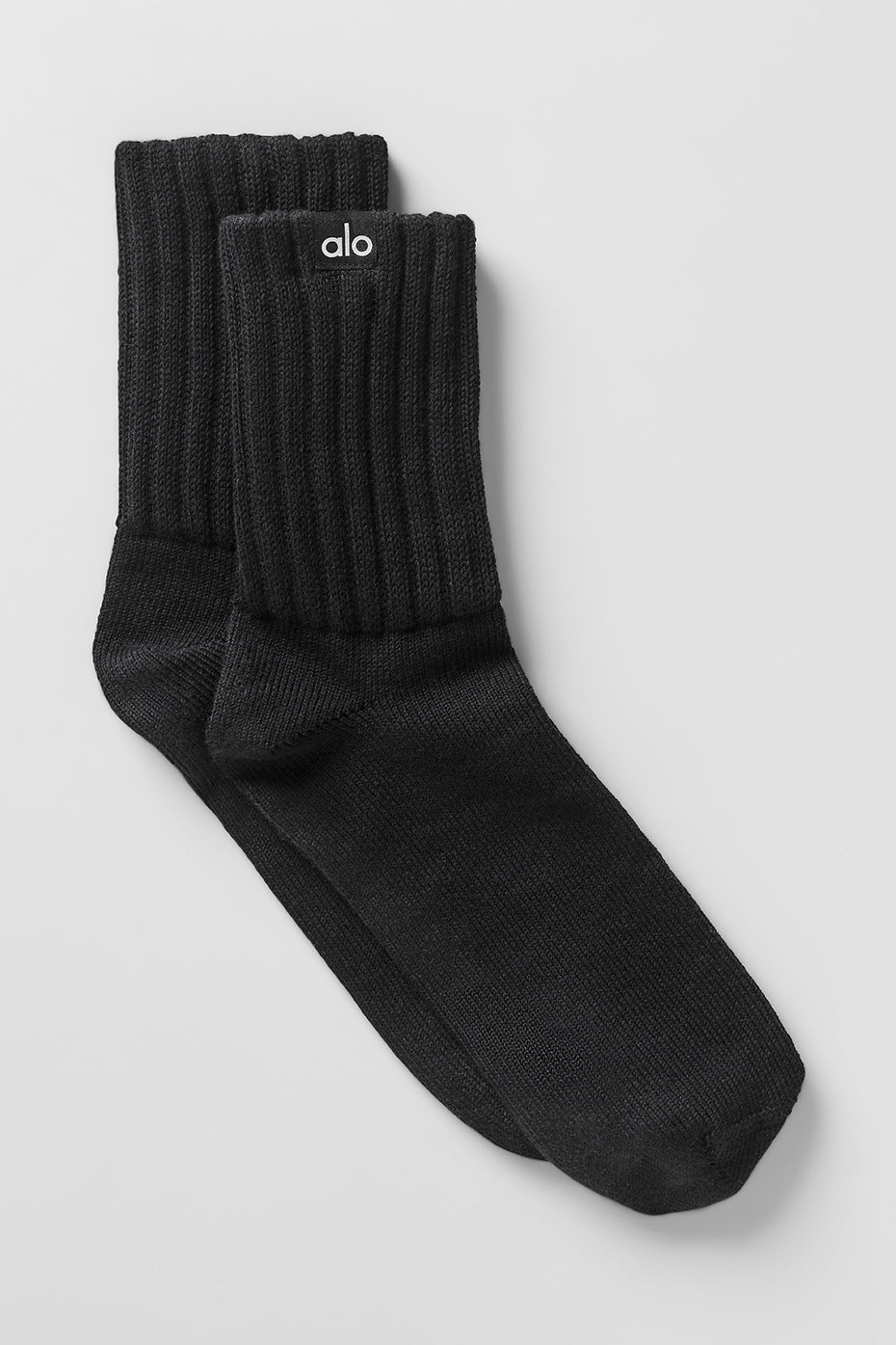 Unisex Half-Crew Scrunch Sock - Black | ALO