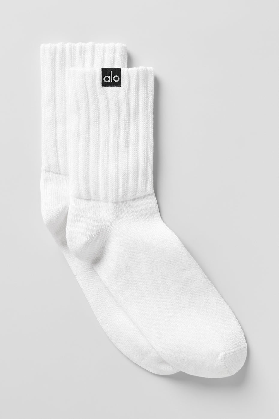 Unisex Half-Crew Scrunch Sock - White | ALO