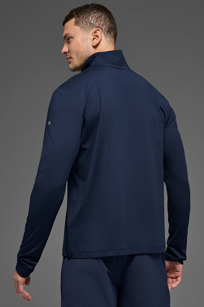 alo ジップアップコート ネイビー Conquer 1/4 Zip Reform Long Sleeve - Navy | ALO