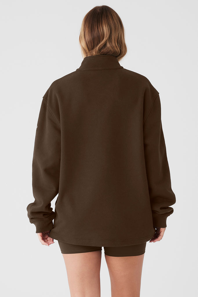 Renown Heavy Weight 1/4 Zip - Espresso | ALO