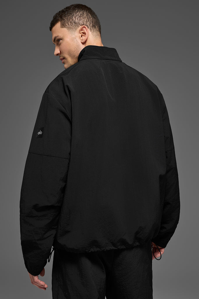 Mサイズ ALOUND WIDE DETACHABLE PULLOVER Light Weight Takeaway Track Pullover - Black | ALO