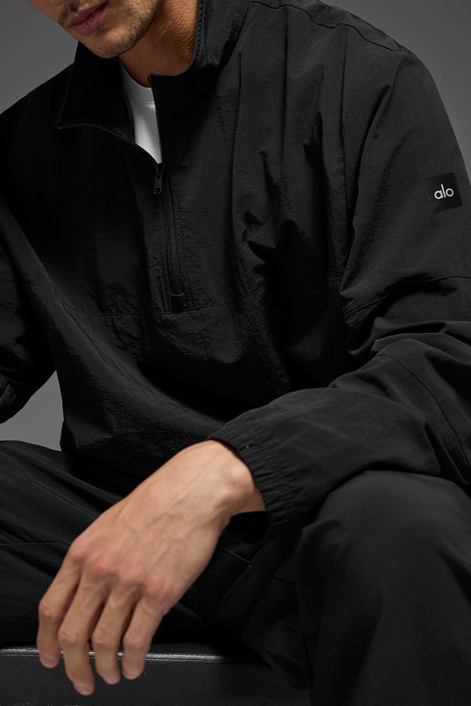Light Weight Takeaway Track Pullover - Black | ALO