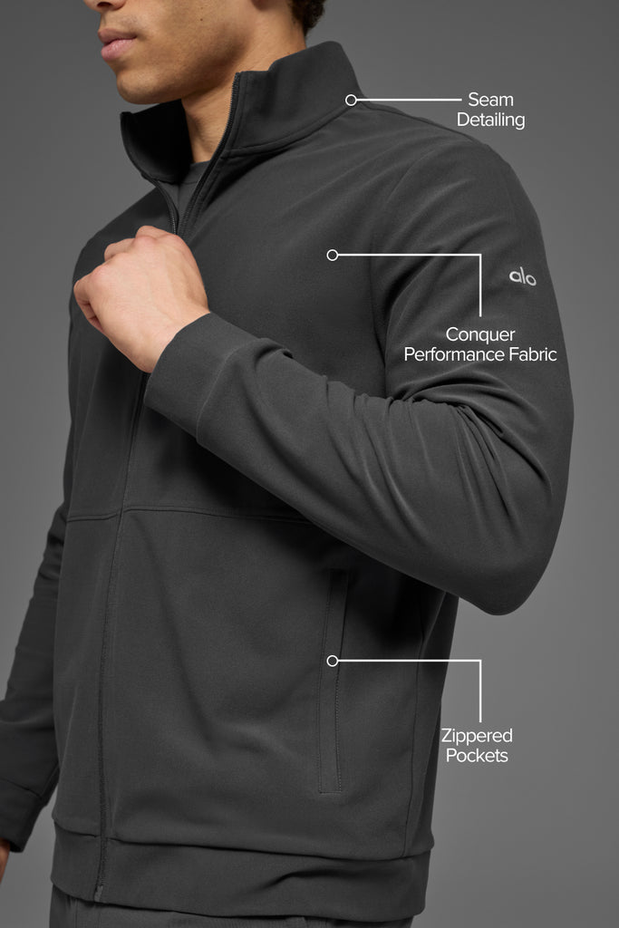 ジャケット・アウター ickkkc Conquer Max Mock Neck Full Zip - Anthracite | ALO