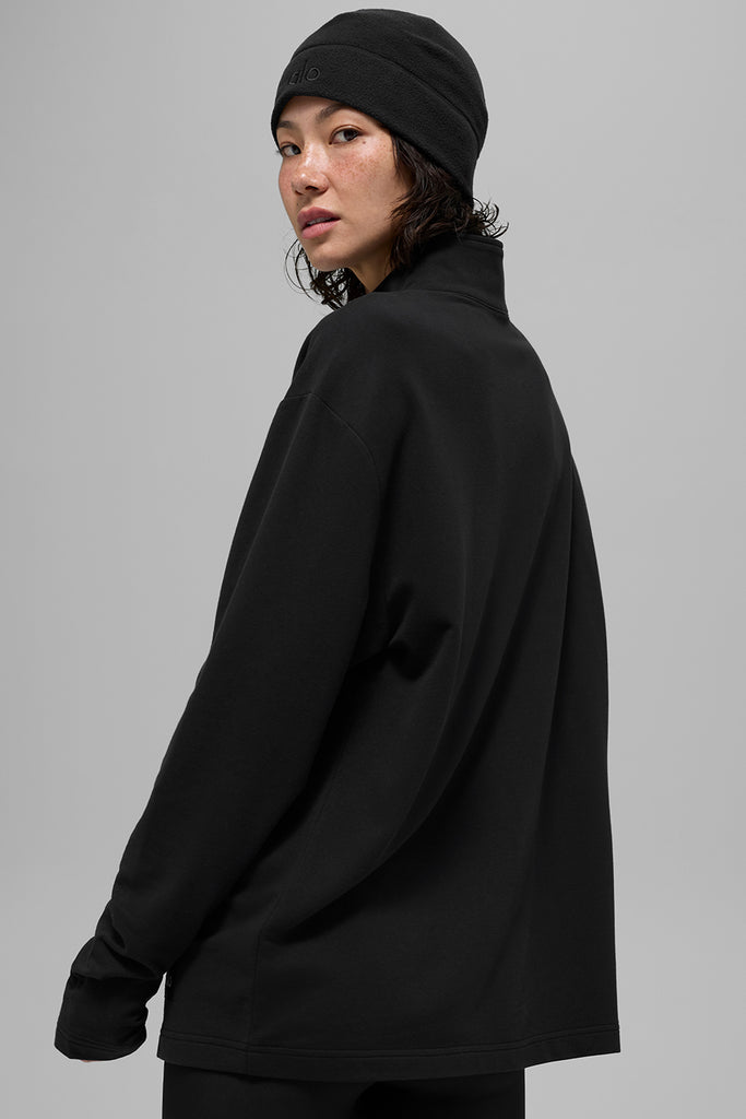 Double Take Long Sleeve 1/4 Zip - Black | ALO