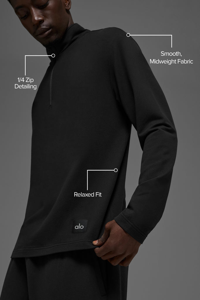 Double Take Long Sleeve 1/4 Zip - Black | ALO