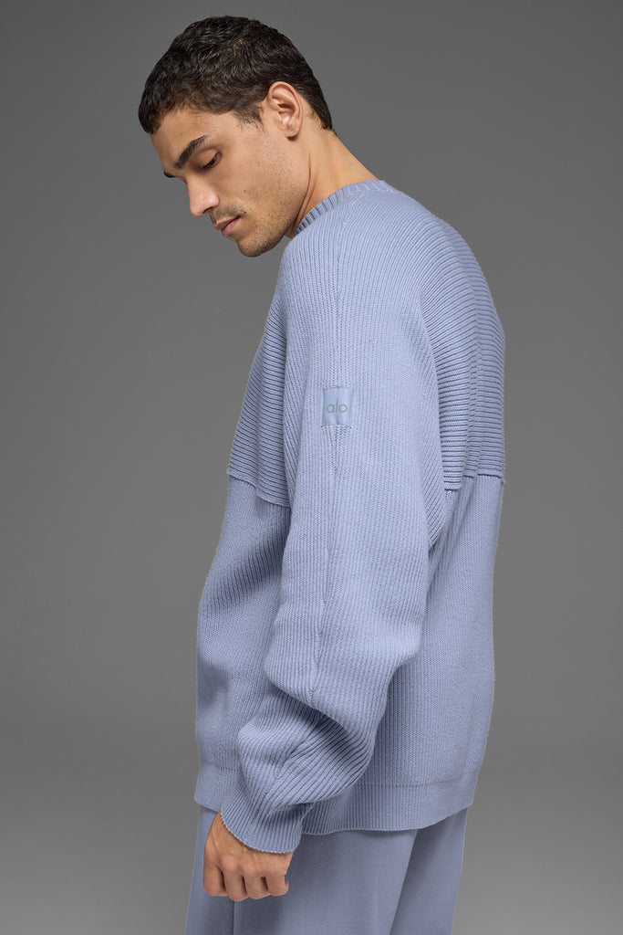 Domain Shift Rib Knit Sweater Crew - Winter Frost | ALO