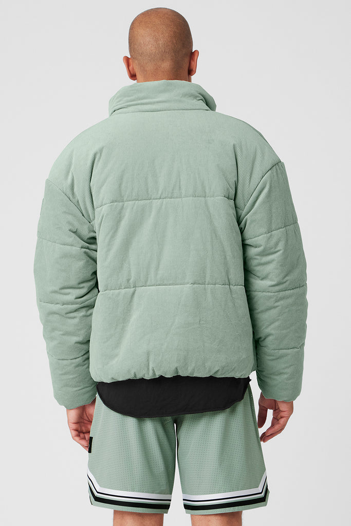 Corduroy Stage Puffer - Icy Sage