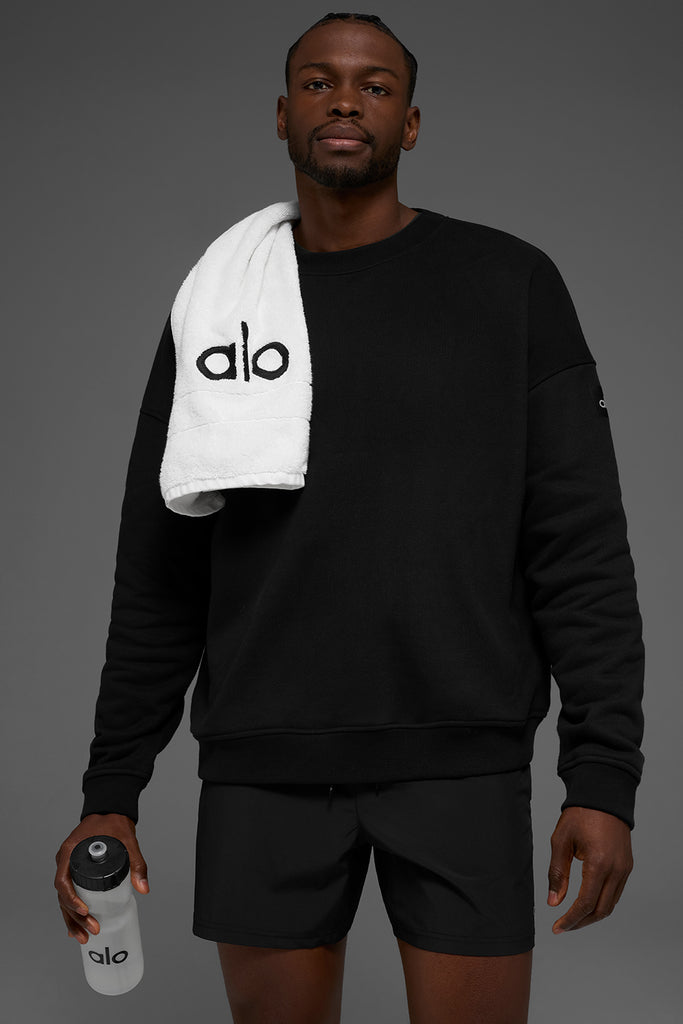 Renown Heavy Weight Crew Neck Pullover - Black | ALO