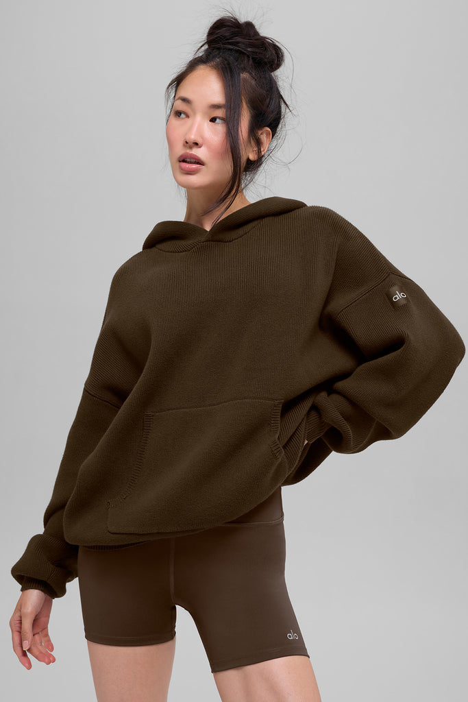 Scholar Hooded Sweater - Espresso | ALO