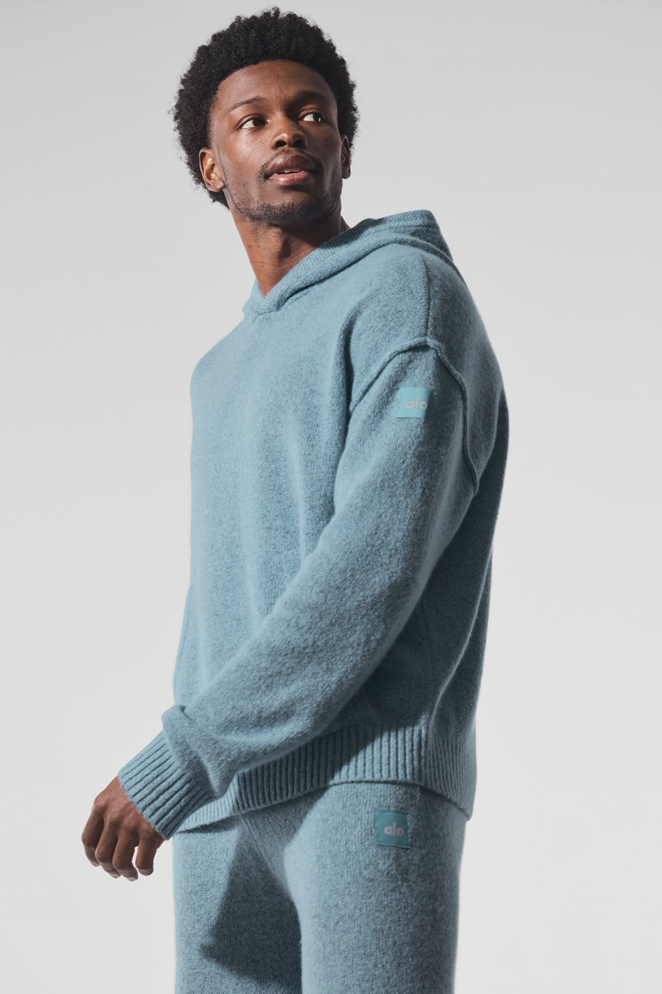 Wool Cashmere New Class Hoodie - Celestial Blue Granite Heather | ALO