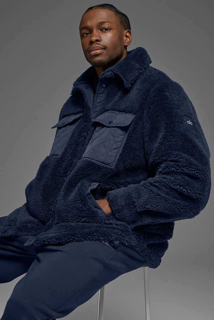Sherpa Edge Shacket - Navy | ALO