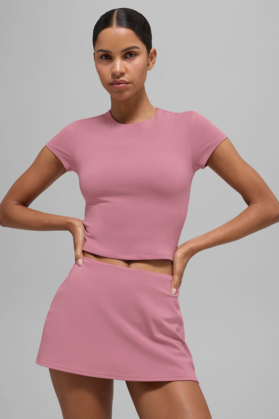 ALO Softsculpt Precision Short Sleeve Top - Pink Wild Rose | ALO