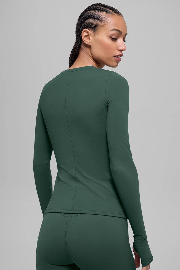 【新品タグ付】Airbrush Winter Warmノクターン ロングスリーブ Airbrush Winter Warm Nocturne Long Sleeve - Clover Green | ALO