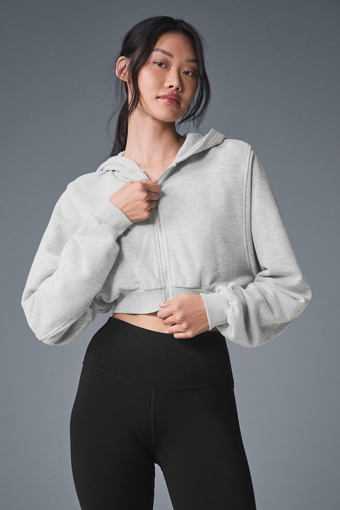 Sweet Escape Zip Up Hoodie - Athletic Heather Grey | ALO