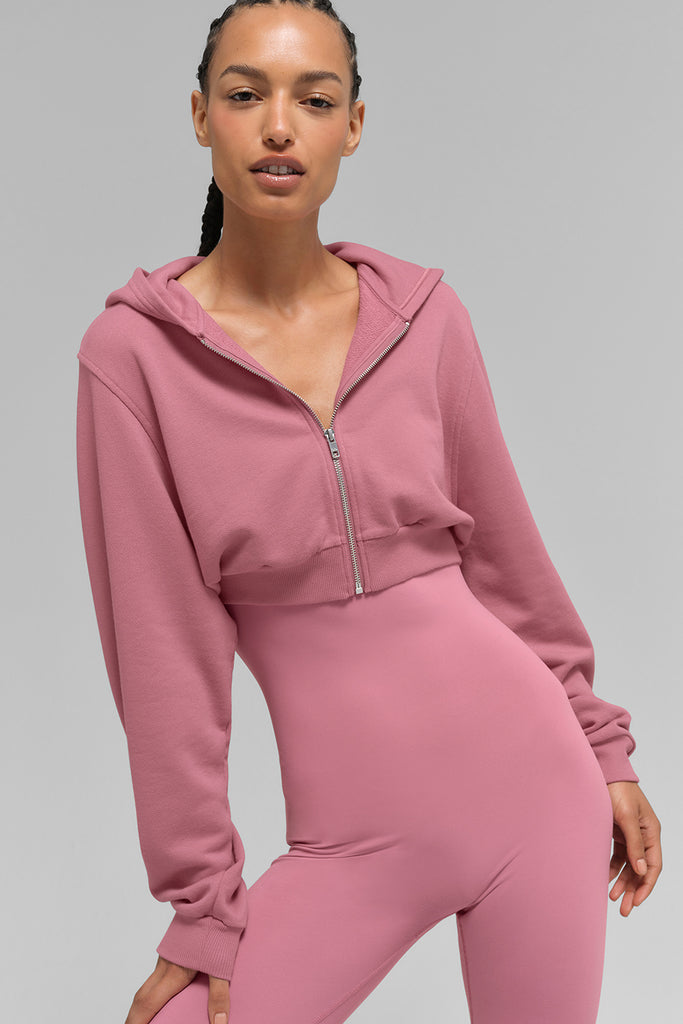 Sweet Escape Zip Up Hoodie - Pink Wild Rose | ALO