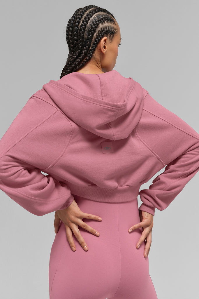 Sweet Escape Zip Up Hoodie - Pink Wild Rose | ALO
