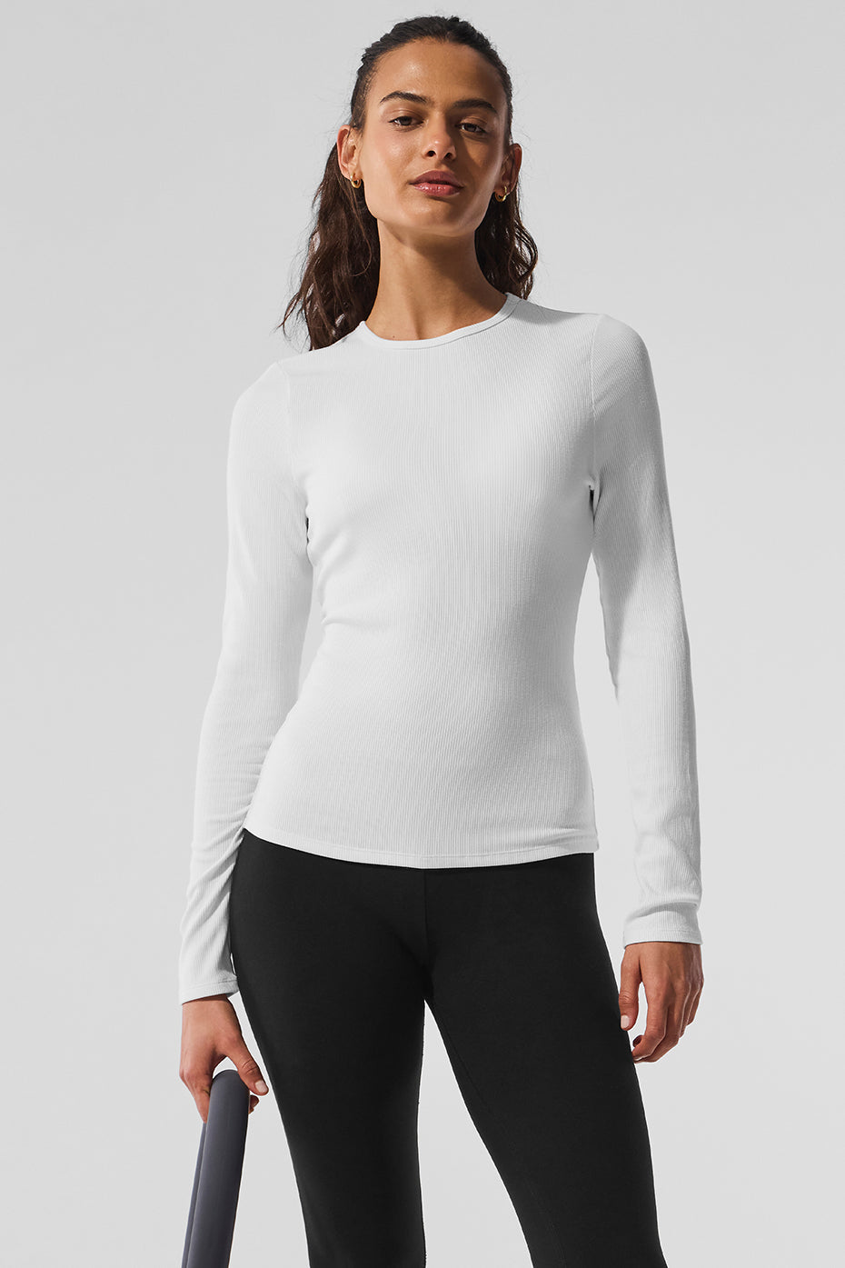 Ribbed Modal Long Sleeve - White | ALO