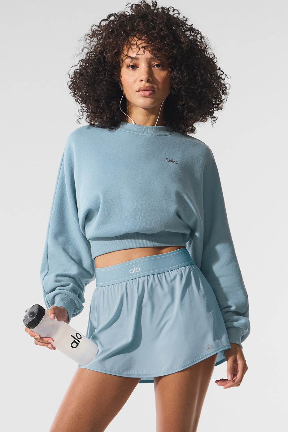 トップス alo Cropped Accolade Crewneck Cropped Accolade Crewneck - Celestial Blue | ALO