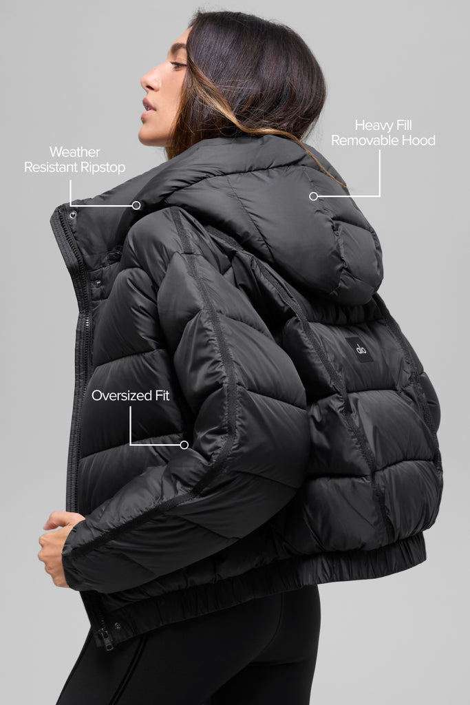 Aspen Love Puffer Jacket - Black | ALO