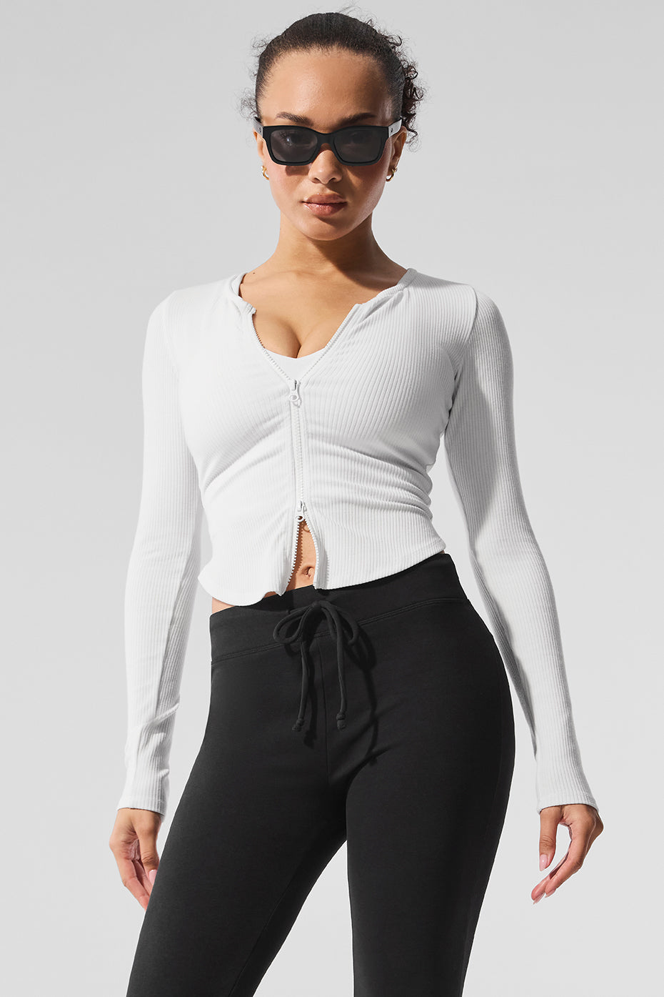 Ribbed Stardust Long Sleeve - White | ALO