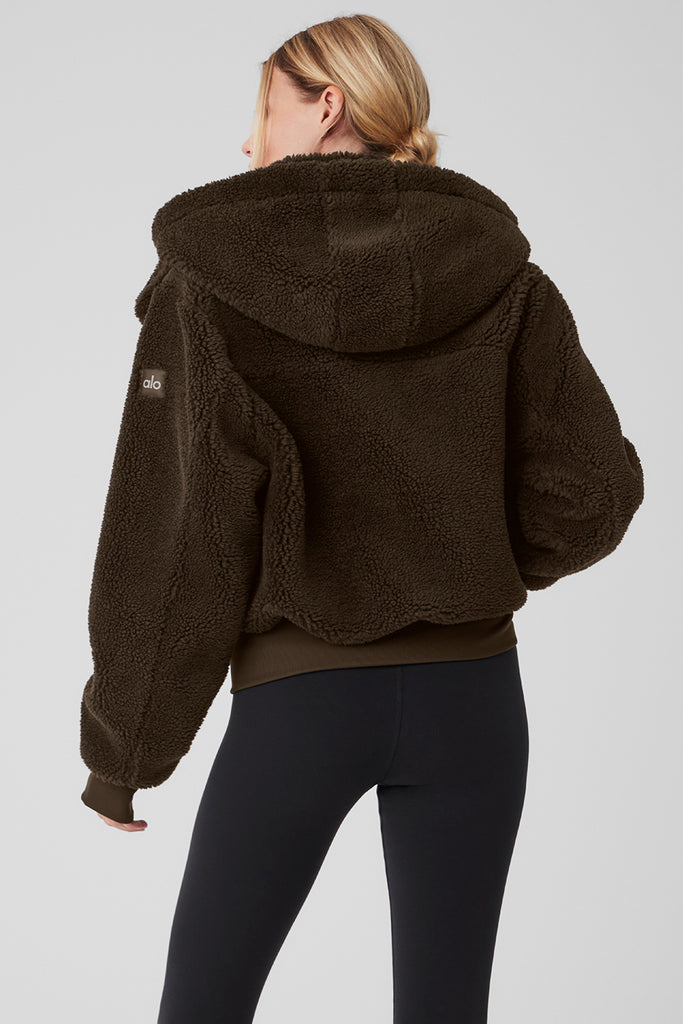 Alo Yoga Women's Foxy Sherpa Jacket, Pristine, Small : Buy Online
