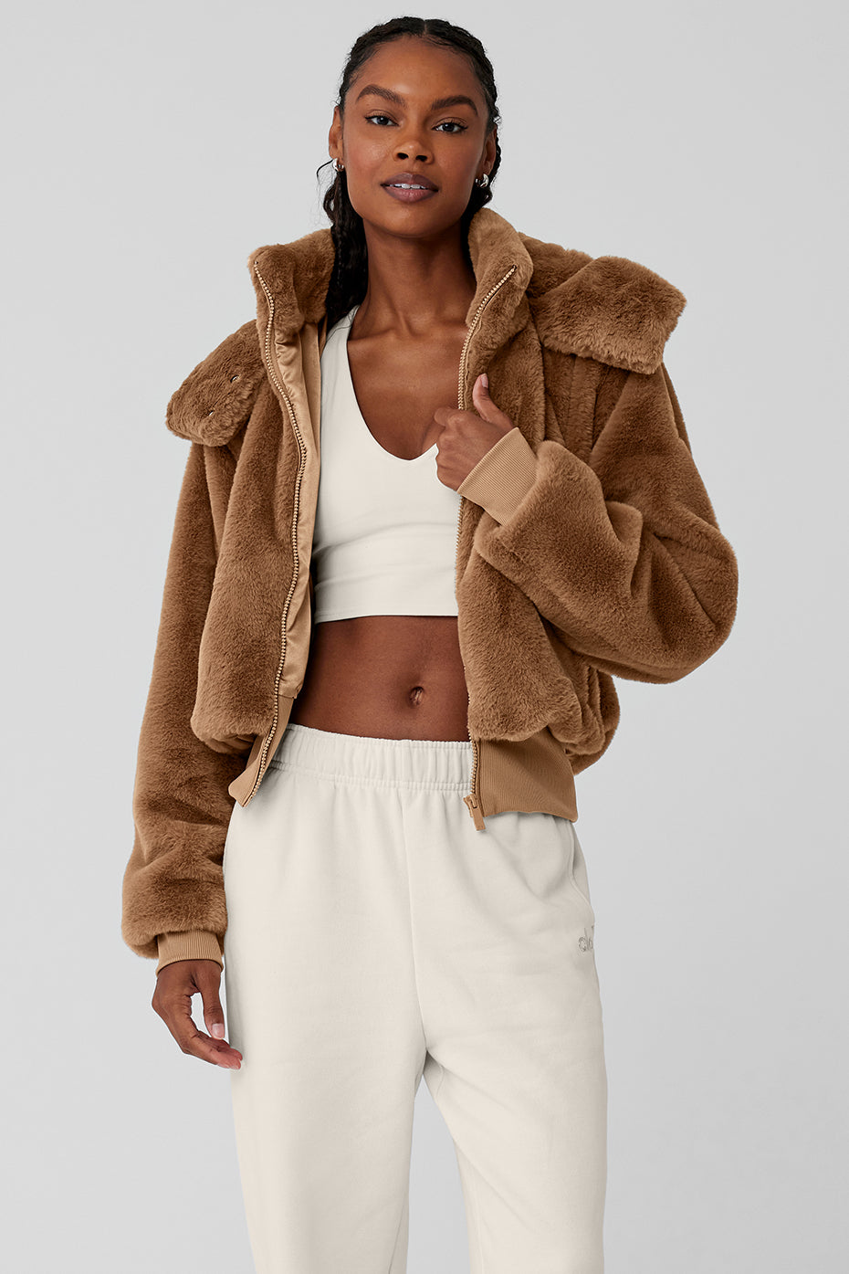 Faux Fur Foxy Jacket - Toasted Almond - Toasted Almond / XS
