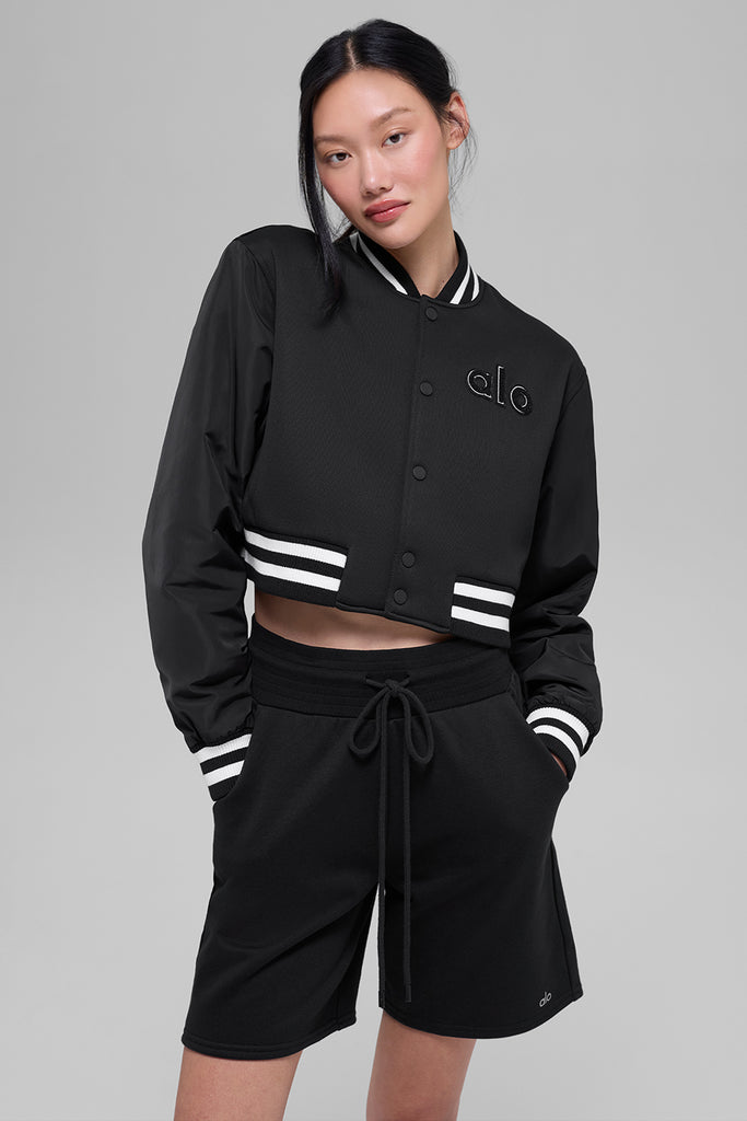 Cropped G.O.A.T Jacket - Black | ALO