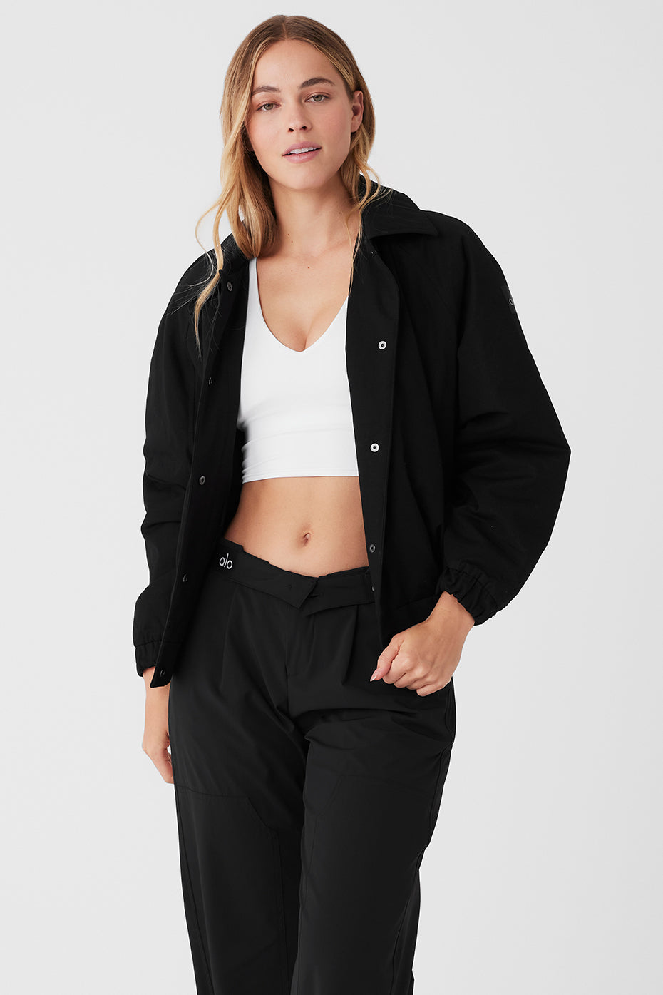 Buy Alo Yoga® Sherpa Varsity Jacket - Black At 20% Off