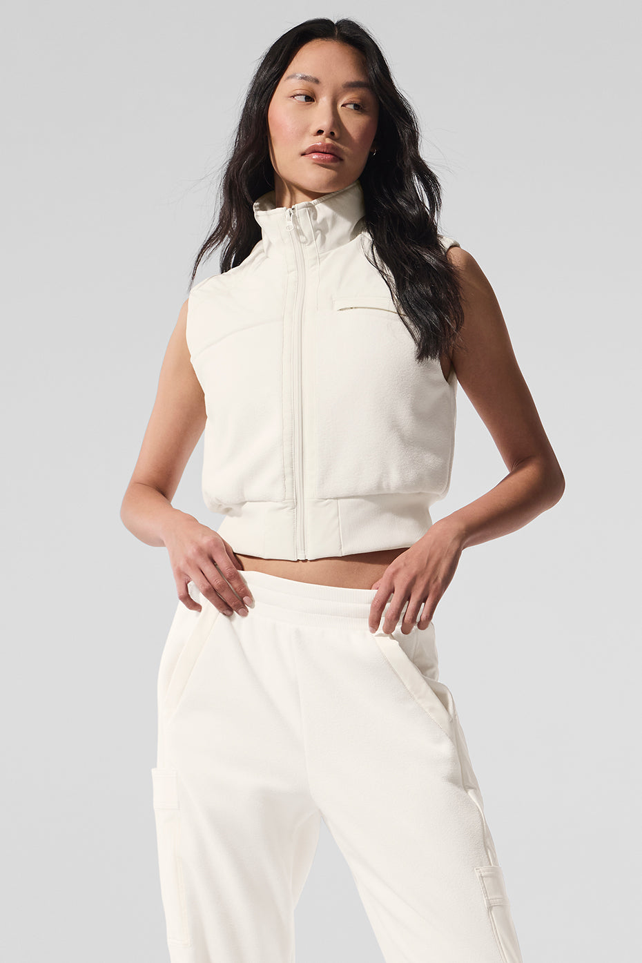 Polar Fleece Wintry Mix Vest - Ivory | ALO