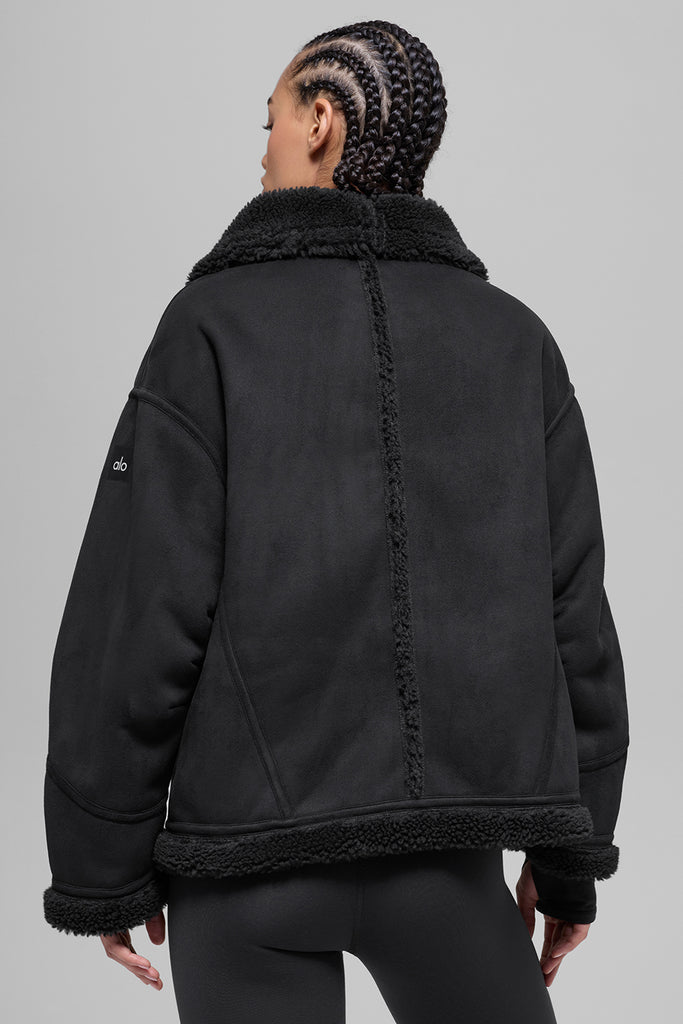 Faux Shearling Grand Jacket - Black | ALO