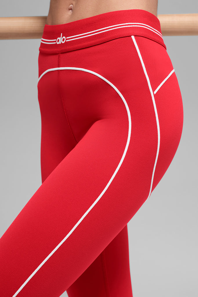 Airbrush High-Waist Heart Throb Legging - Bright Red/White | ALO