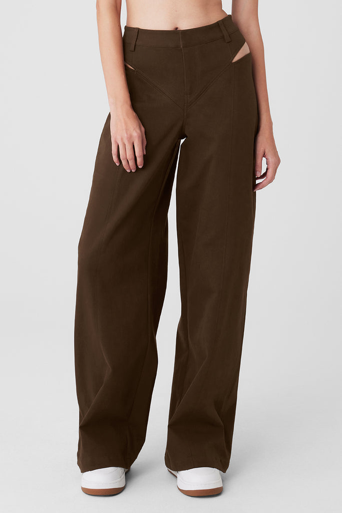 High-Waist Risk Taker Trouser - Espresso | ALO