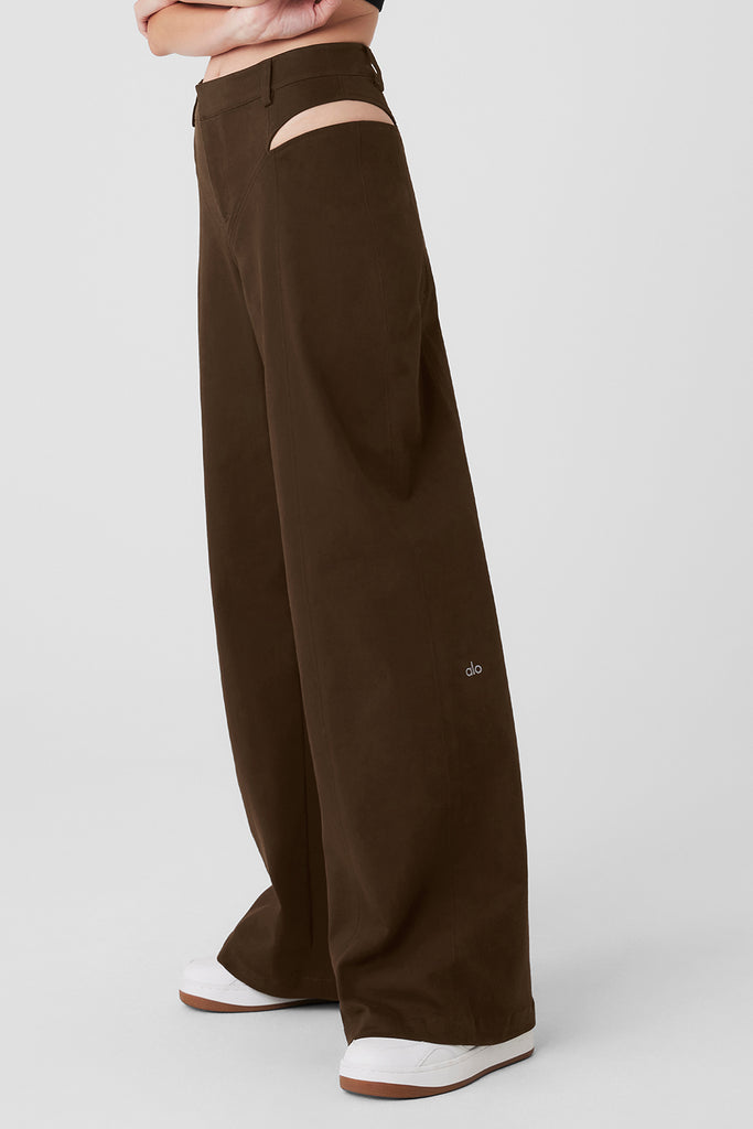 High-Waist Risk Taker Trouser - Espresso | ALO