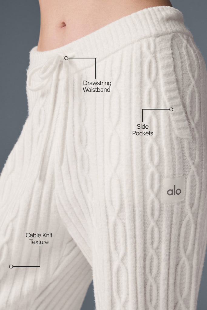 Cable Knit Winter Bliss Pant - Ivory | ALO