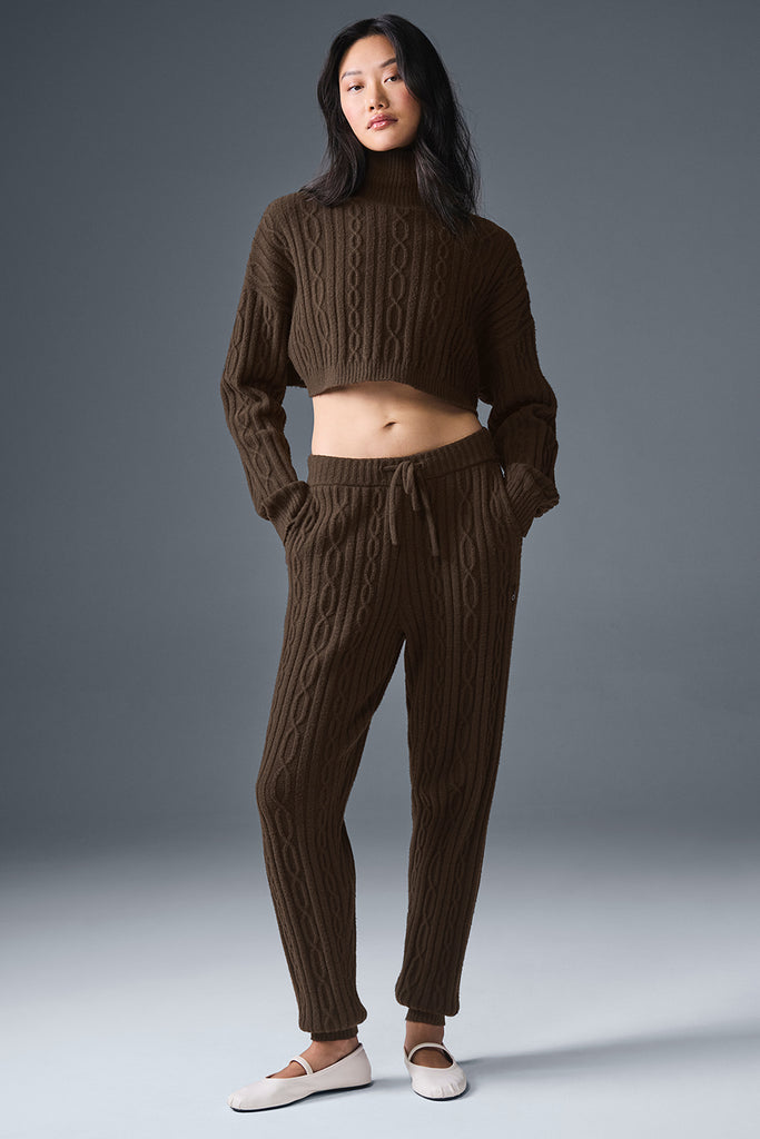 Cable Knit Winter Bliss Pant - Espresso | ALO