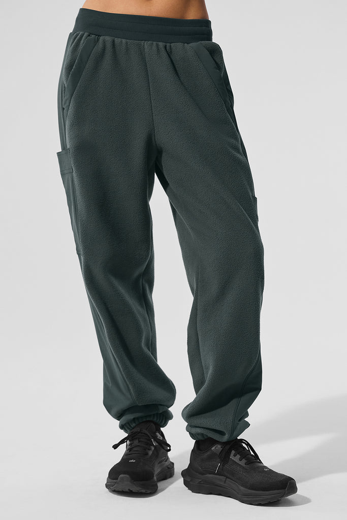 Polar Fleece Wintry Mix Pant - Charcoal Green | ALO
