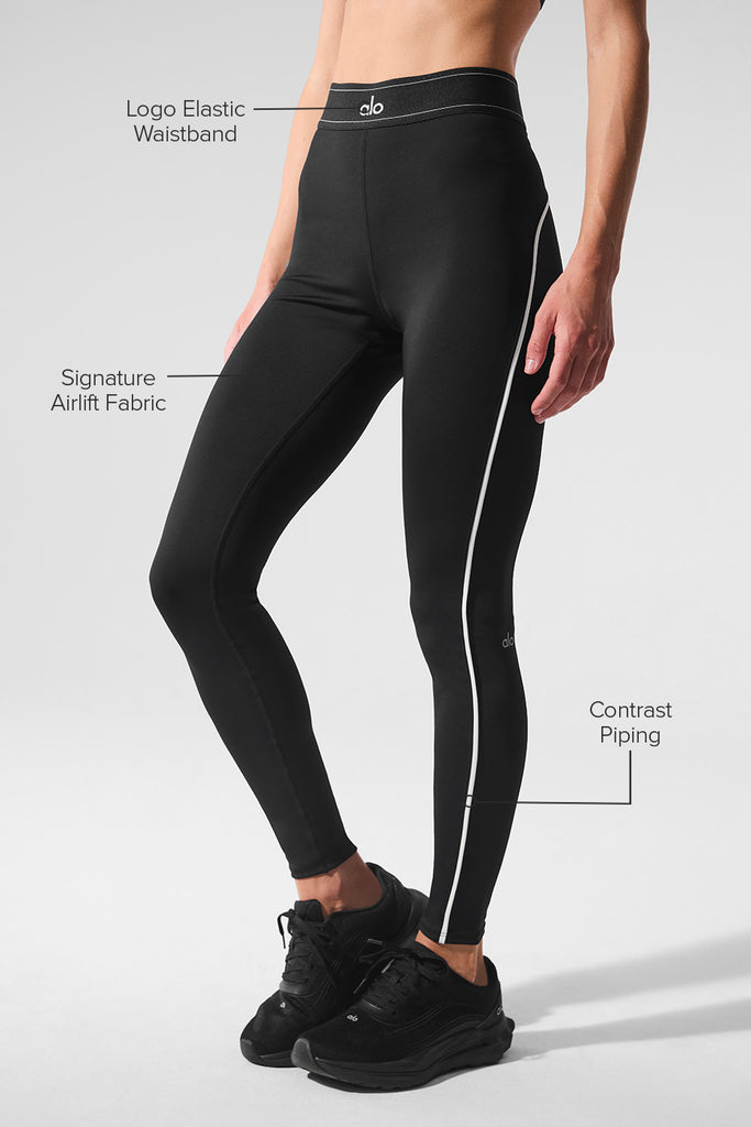 Airlift High-Waist Suit Up Legging - Black/White | ALO