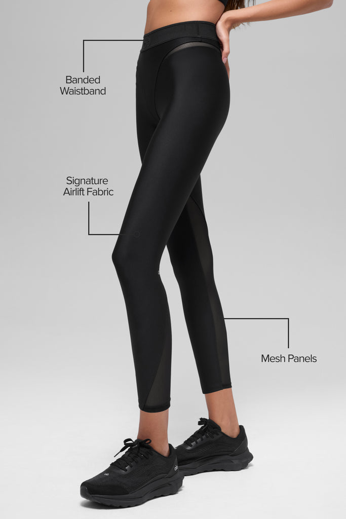 Airlift High-Waist 7/8 Rebel Legging - Black | ALO