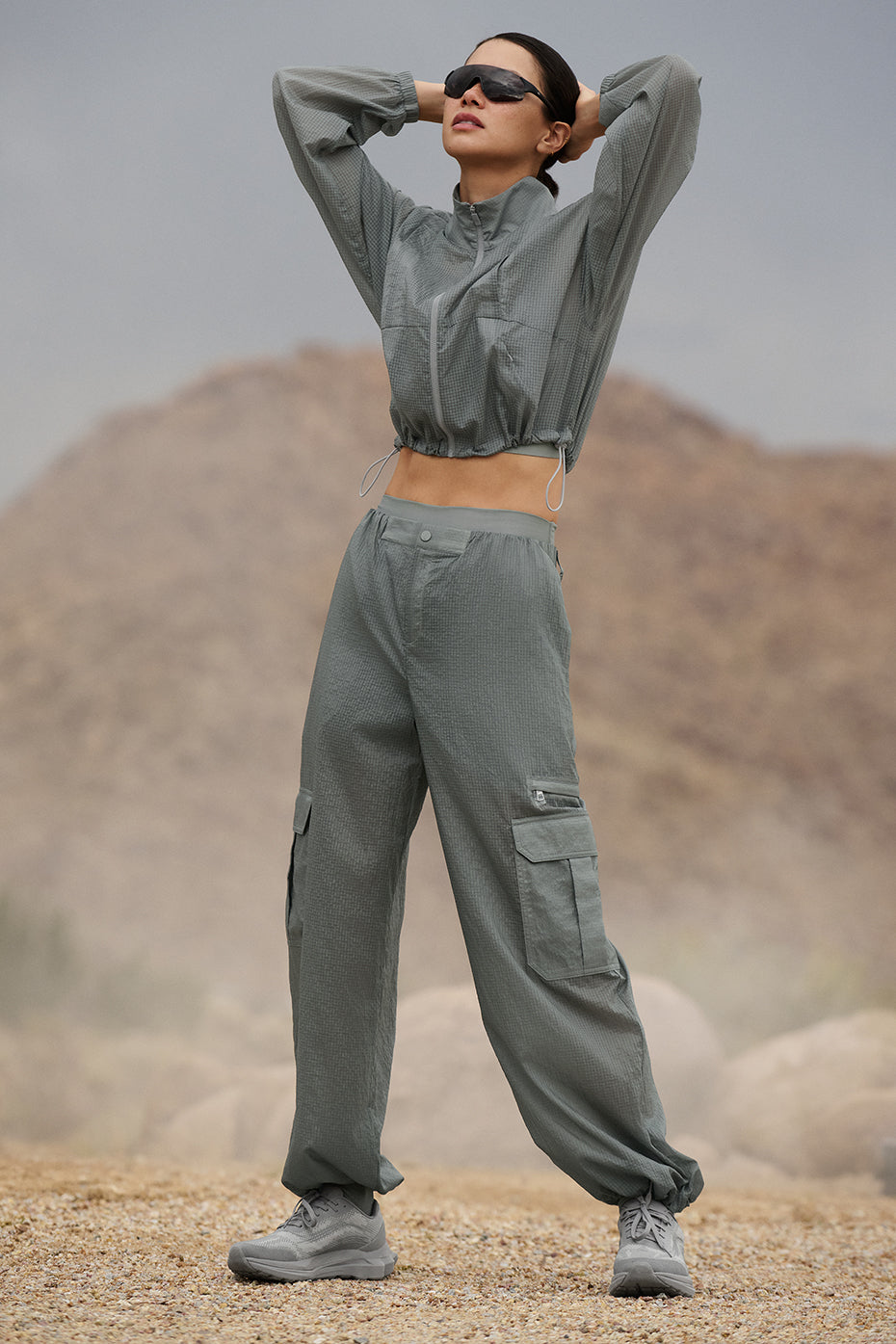 Sheer Game Time Wide Leg Jogger - Lunar Grey | ALO