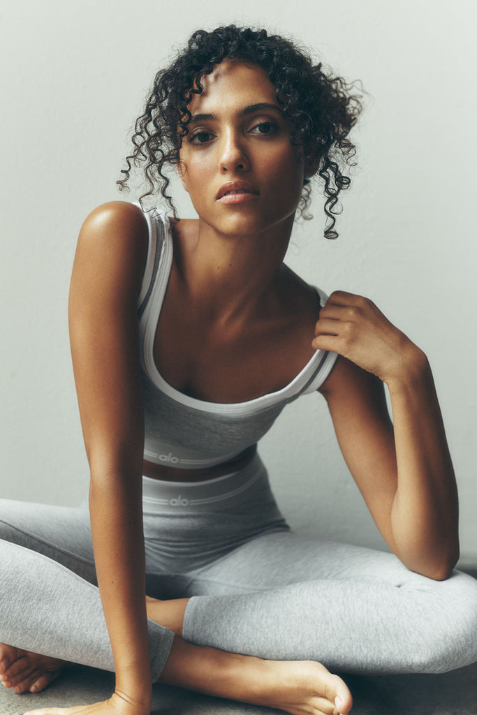 Legging Taille Haute 7/8 Alosoft Better Together - Athletic Heather Grey/Blanc