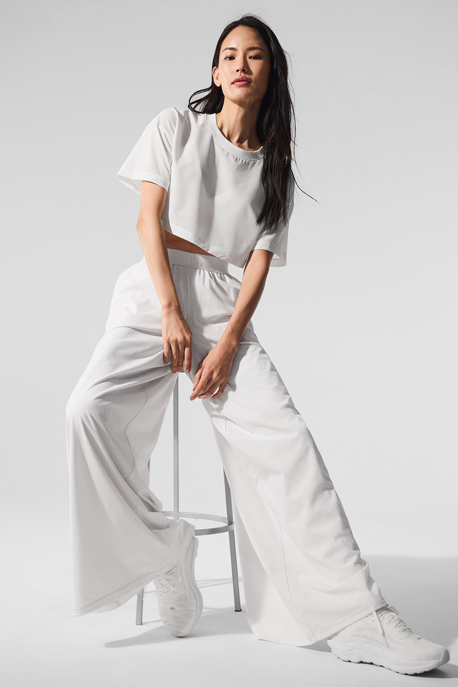 Mesh Mirage Trouser - White | ALO