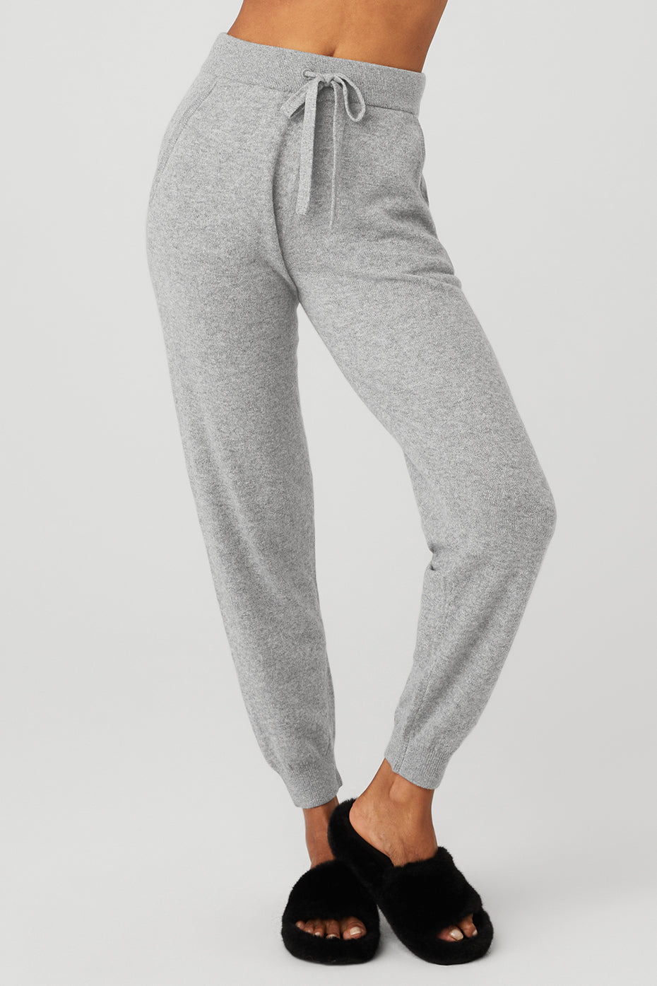 High-Waist Cashmere Jet Set Pant - Dove Grey Heather | ALO