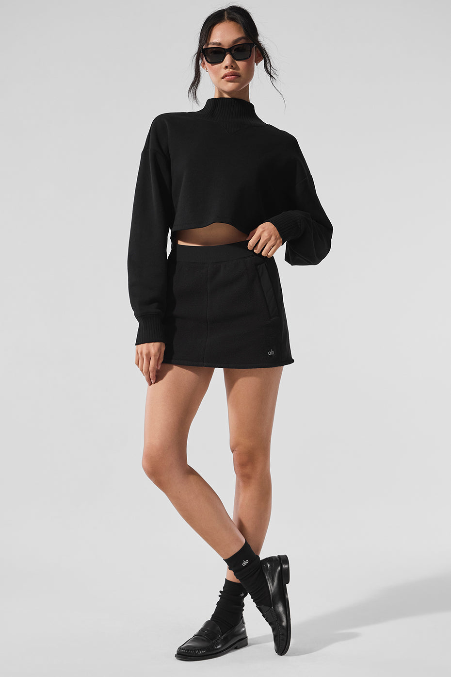 Polar Fleece Wintry Mix Skirt - Black | ALO