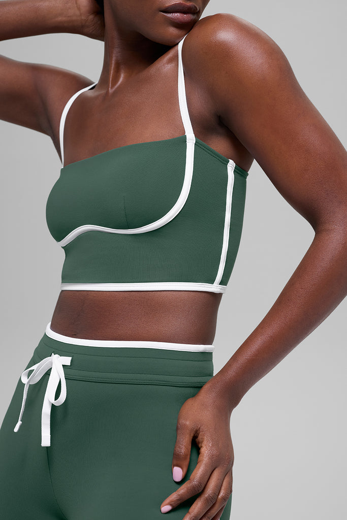Airbrush Streamlined Bra Tank - Clover Green/White | ALO