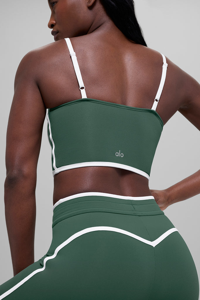 Airbrush Streamlined Bra Tank - Clover Green/White | ALO