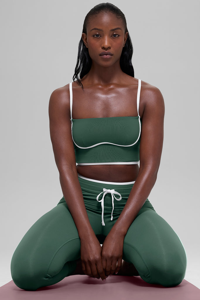 Airbrush Streamlined Bra Tank - Clover Green/White | ALO