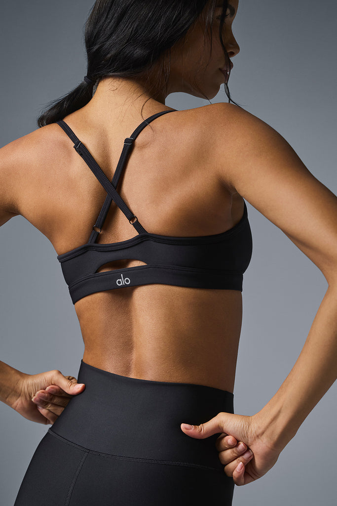 Airlift Intrigue Bra in Hot Cocoa by Alo Yoga - Work Well Daily