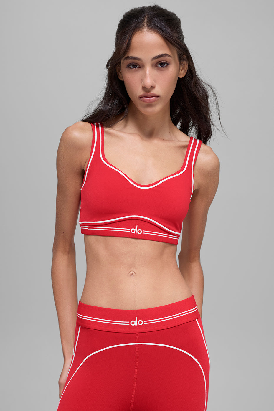 Airbrush Heart Throb Bra - Bright Red/White | ALO