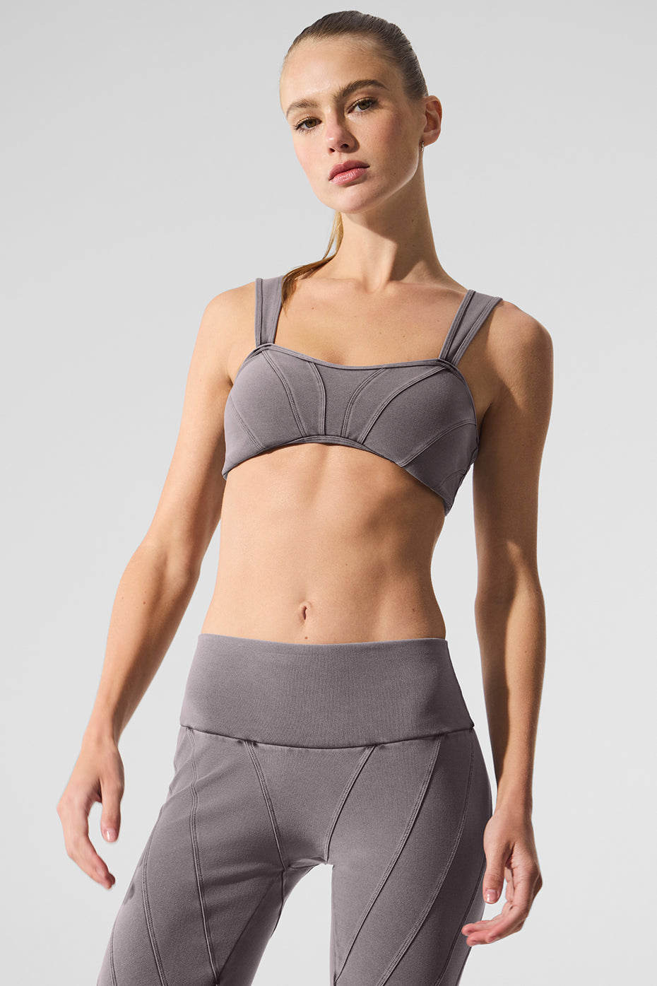 Washed Alosoft Sunray Bra - Cool Grey Wash | ALO